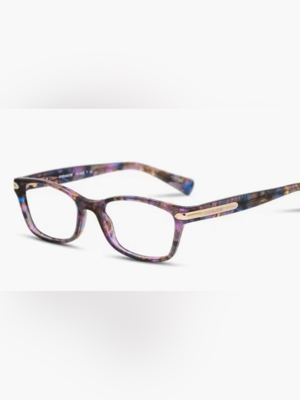 EUC! Coach HC 6065 5288 Confetti Purple Plastic Rectangle Eyeglasses Frames